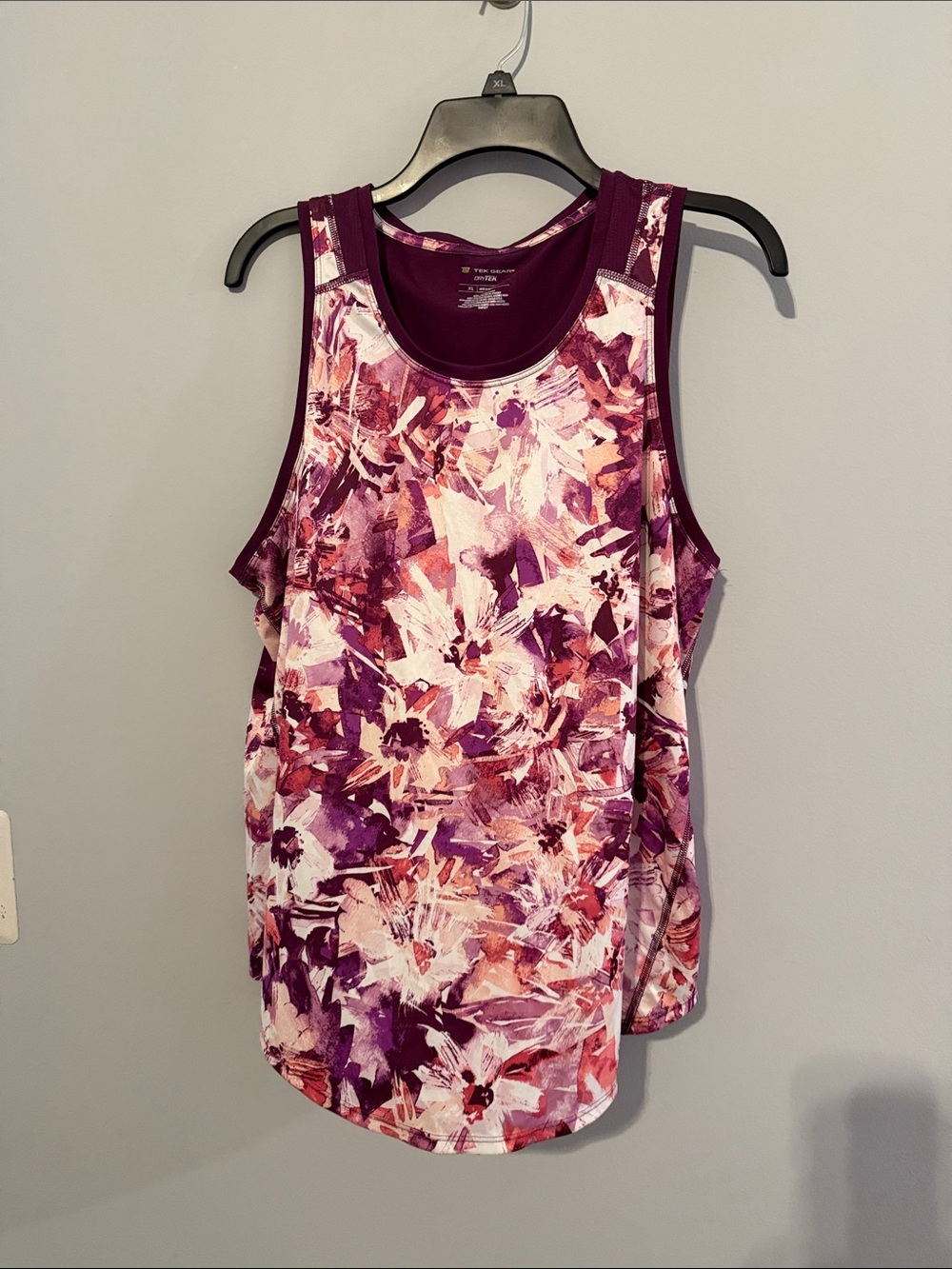 tek gear Purple Floral Print Athletic Tank